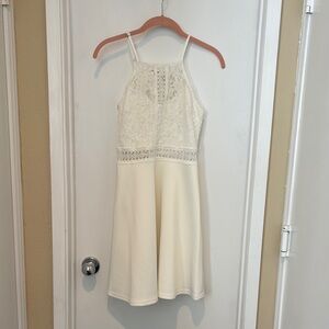 Francesca's Collections Cream Halter Mini Dress